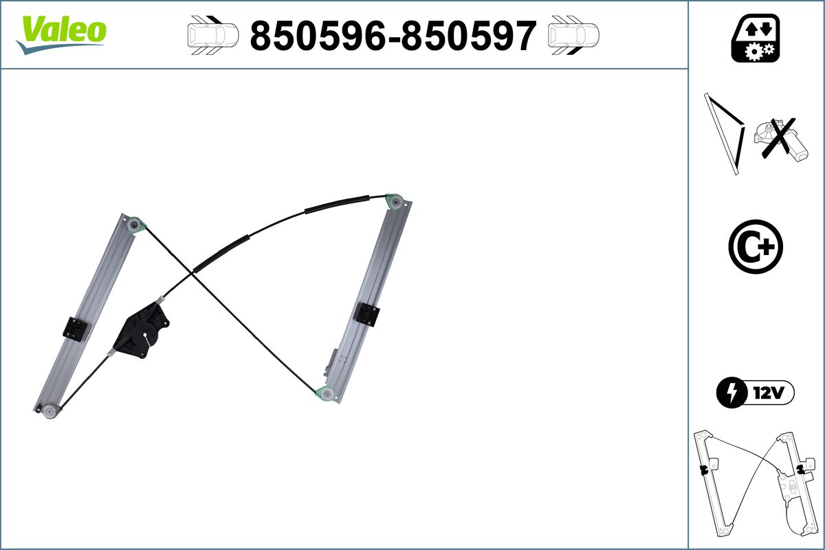 Стеклоподъемник - 850596 VALEO